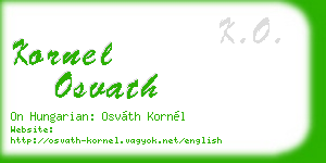 kornel osvath business card