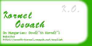 kornel osvath business card
